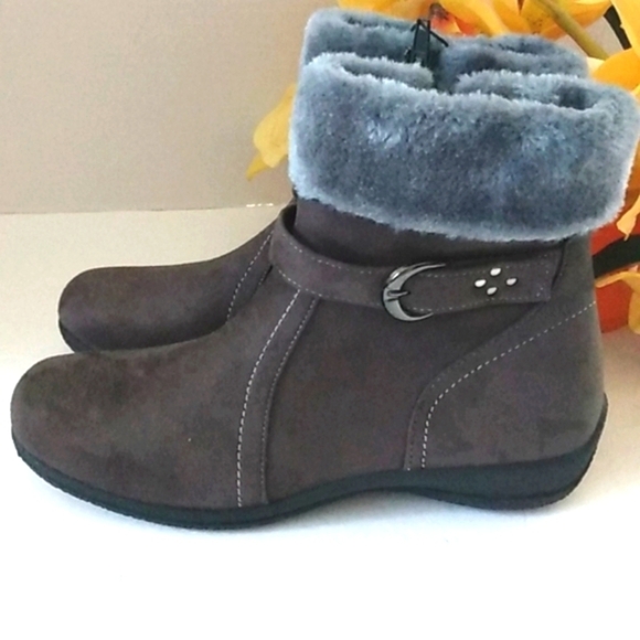 ALPINE WOODS GRAY SHORT FUR ANKLE BOOTS SIZE 8 NWOT - Picture 7 of 12